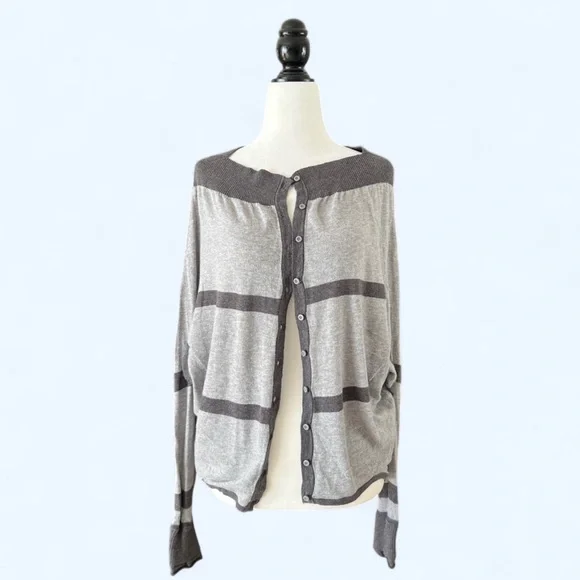 Lululemon After Class Cardigan Button Up Grey 2-Way Wear Cotton Women Sz 6 - Picture 5 of 11